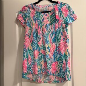 Lilly Pulitzer Etta Scoop Neck Tee- Sea Turtle Soirée